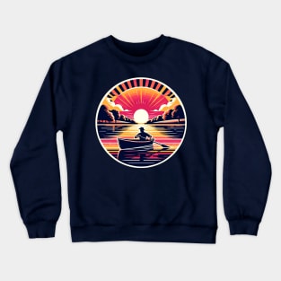 Man boating in a river Crewneck Sweatshirt